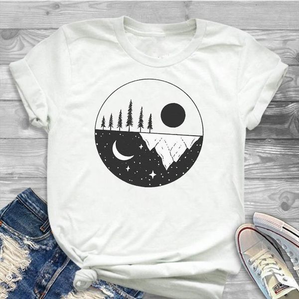 

women t shirt sea wave printed tshirt women short sleeve o-neck loose tee shirt ladies female clothes graphic t-shirt, White