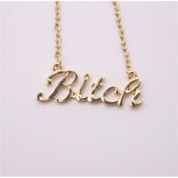

female fashion pendant gold silver necklace letter necklaces clavicle chain
