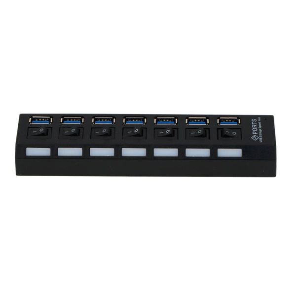 

mini usb hub 3.0 super speed 5gbps 7 ports portable micro usb 3.0 hub splitter with external power adapter for pc accessories