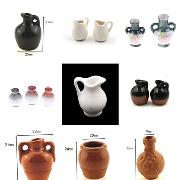 

1pcsmini ceramic pottery vase doll miniatures 1:12 house accessories decorative miniature porcelain dollhouse furni wmtuxp