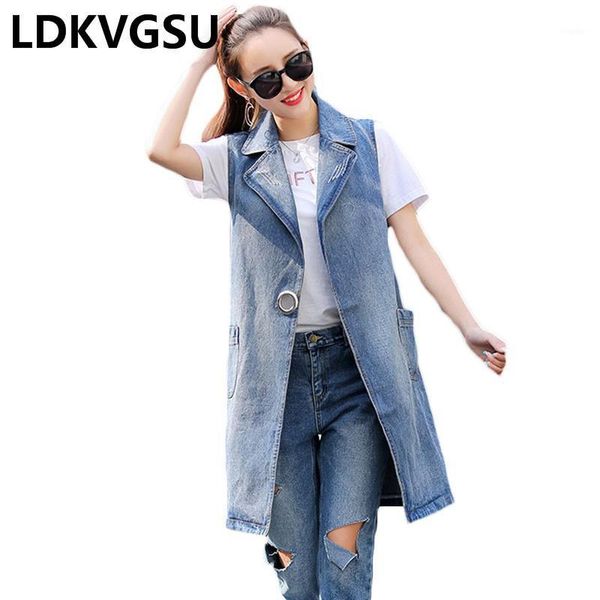 

women denim vests sleeveless jacket korean jeans vest 2020 spring autumn fashion waistcoat femme 3xl is3751, Black;white
