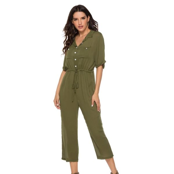 

fashion waisted jumpsuit, Tan;black