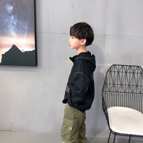 

hooded girls' boys' sweater 2020 and new autumn children's 5nur, Black