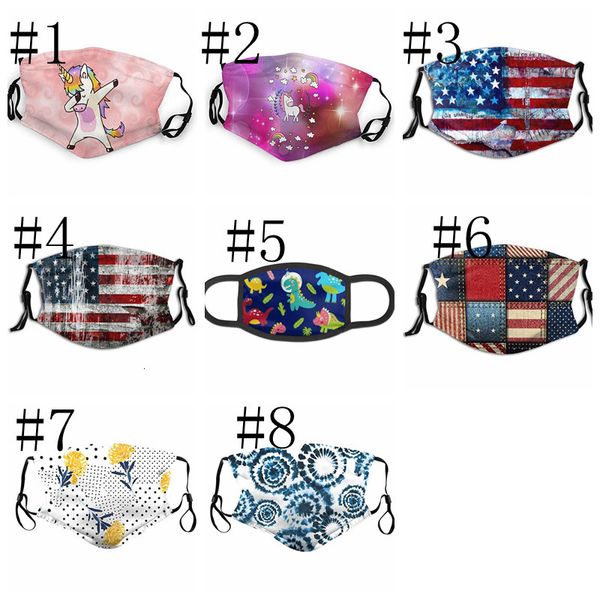

dustproof 3d flag adjustable usa unicorn cotton protective face masks washable mask yya230 200pcs