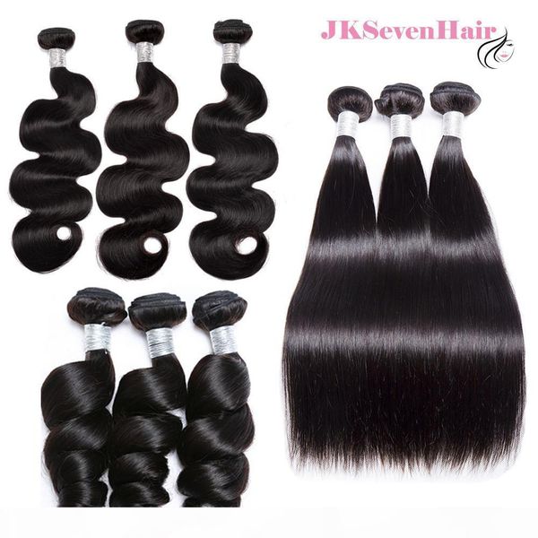 

brazilian virgin human hair bundle deals 10a body wave peruvian malaysian straight loose wave remy hair extension 100 real hair weaves weft, Black