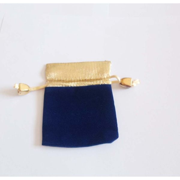 

50pcs phnom penh gold bead blue velvet bag jewellery pouch gift bags wedding drawstring bag woman jewelry display gift pack bag f bbywqv