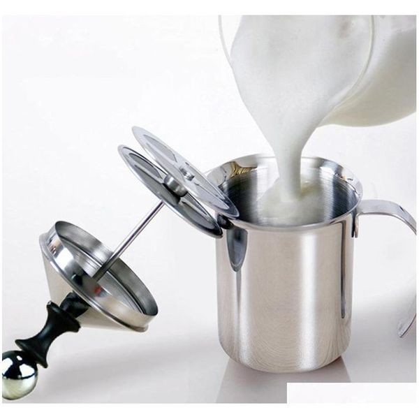 

800 /400ml stainless steel milk frother pump coffee mixer milk foamer cappuccino latte double mesh delicate fo jllzov lajiaoyard