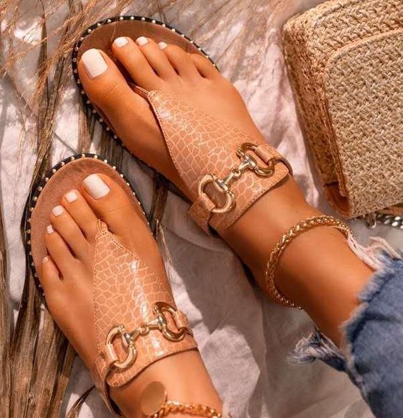 

sandals slippers chain women's shoes fashion all-match personality trend roman style flat heels daily selling, Black