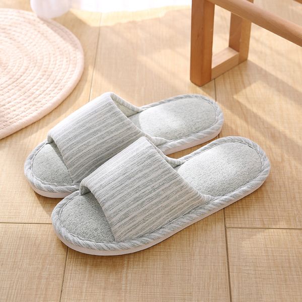 

slippers women fashion casual couples household slippers anti-skid striped indoor shoes zapatillas de casa #a35, Black
