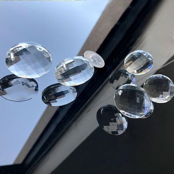

5pc round drilled faceted suncatcher chandelier crystal part prism glass hanging window decoration diy pendant craft supply 30mm h wmtuvg