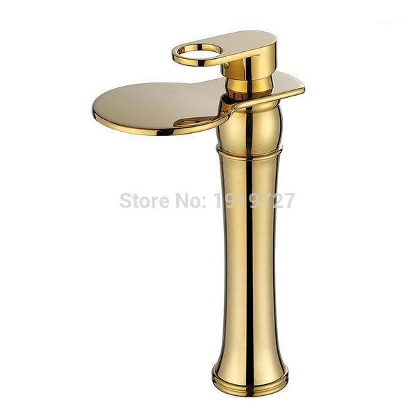 

vidric 100% luxury style waterfall spout faucet wels vessel sink mixer tap 2020 factory direct lead copper golden1