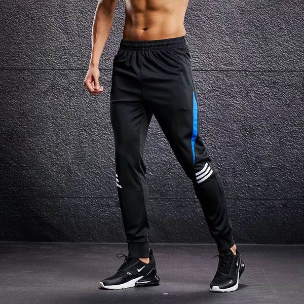 

sport running pants men with pockets athletic football soccer training pants elasticity legging jogging gym trousers c1118, Gray