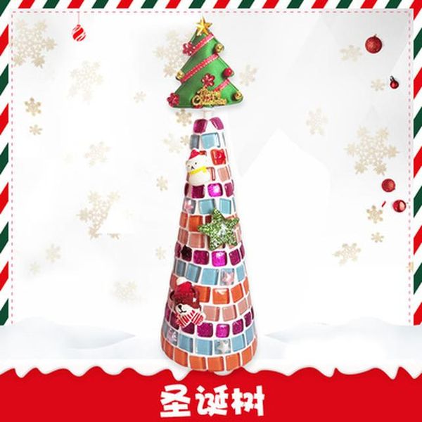 

diy craft украшения мозаика плитка рождественская елка шарики дети пазл творческий мозаичный материал изготовление нерегулярных стеклянные п