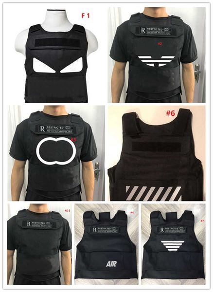 

ins body armor tide pattern printed tactical vests outdoor street hip hop protective vest for women men simulated war game clothes, Black;green