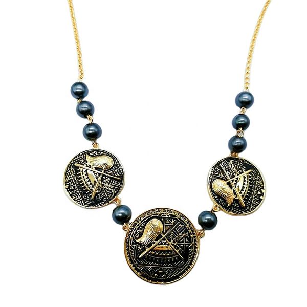 

necklace of exaggerated rhinestone necklaces multiple round pendants drum pearl pendant hawaiian necklace for women gift, Silver