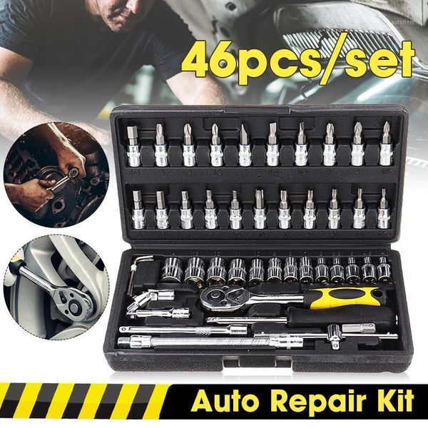 

46pcs/set professional wrench socket set hardware car boat motorcycle repairing tools kit multitool hand tools car-styling1