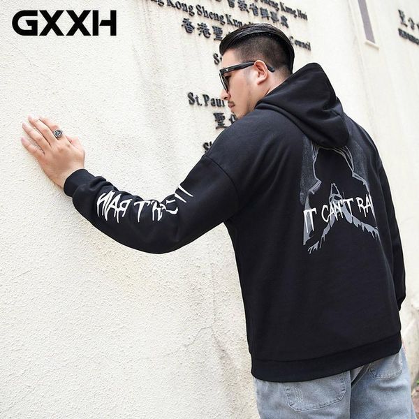 

gxxh 2019 men's oversized hoodies new autumn fashion sweatshirt male casual moletom masculino loose fit plus size tracksuit1, Black