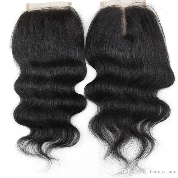 

brazilian malaysian indian peruvian indian mongolian hair lace closure 8-18 inch body wave unprocessed natural color human hair closure, Black