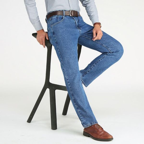 

men's jeans men business classic spring autumn male skinny straight stretch brand denim pants summer overalls slim fit trousers, Blue