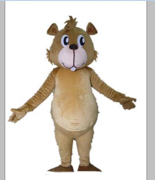 2019 Factory Hot New Brown Squirrel Mascot Costume con una piccola bocca per adulto da indossare