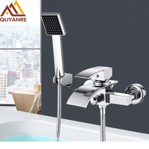 

quyanre chrome waterfall bathtub faucet wall mount waterfall cold water mixer tap bath shower faucet tap robinet b bbyypb