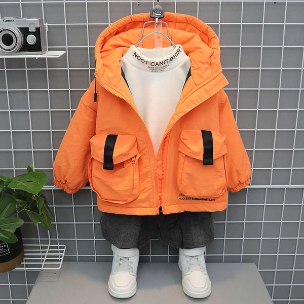 

boys' zipper 2020 shirt, hooded, autumn winter cotton padded plush et, middle and young children's casual loose top, Black