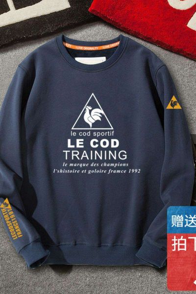 

5e3swq1qfrench rooster sweater men's crew neck ins loose trend korean thin versatile autumn 2020 new long sleevevip, Black