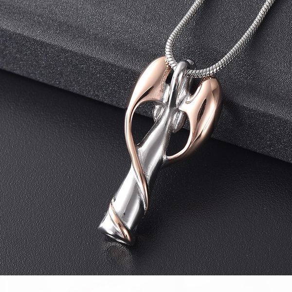 

ijd9739 rose gold silver angel lady ashes hold keepsake stainless steel cremation pendant memorial necklace funeral urn jewelry accessories