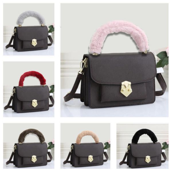

wholesale fashion shoulder bag female lady designer messenger bag woman leather designer handbag lady party bags fluffy hand strap