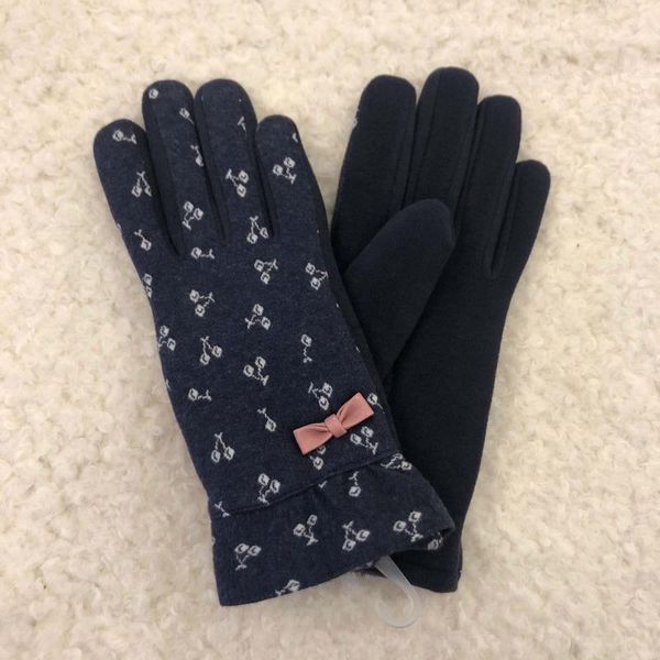

five fingers gloves mittens women' winter for men outdoor thickened screen accessible warm cute plush bike tablet pad, Blue;gray
