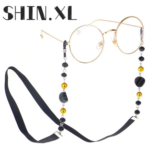 

70cm black crystal beaded glasses chains fashion women men eyewear accessories sunglasses lanyard strap cord