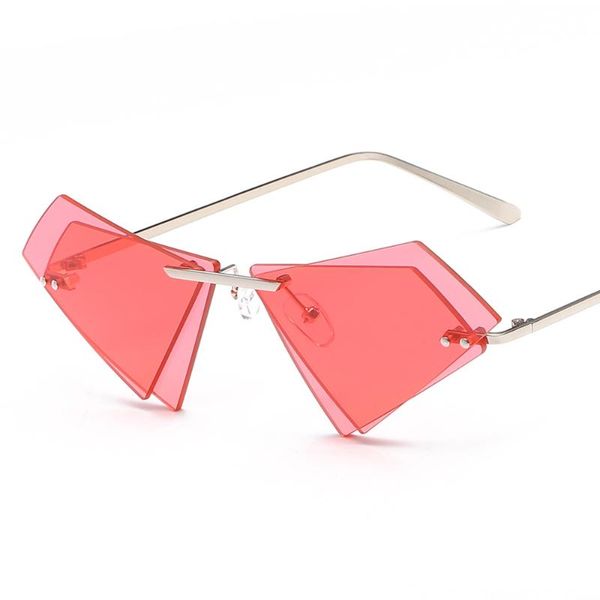 

sunglasses brand designed women triangle with double layer candy color lens fashion man sun glasses gafas de sol l7763cj, White;black