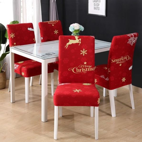 Fodere per sedie natalizie Fodere per sedie da pranzo elastiche Fodere per sedie elasticizzate Fodere per cuscini per sedie natalizie Decorazioni per la casa di nozze di Natale 7 Disegni BT916