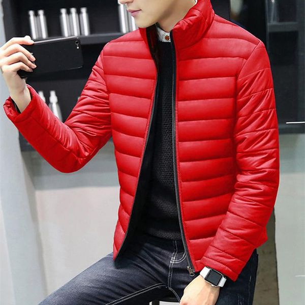 

men's new fashion cotton coat stand collar windproof outerwear solid color slim-fit zipper jacket casual charming male clothing, Black