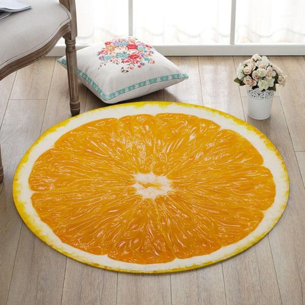 

3d printed fruit round soft coral velvet carpet bed living room non-slip carpet bathroom table mat floor mat1
