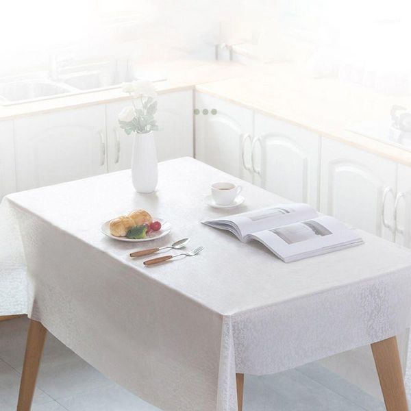 

1pcs plastic lace disposable tablecloth solid color wedding birthday party table cover rectangle desk cloth covers1