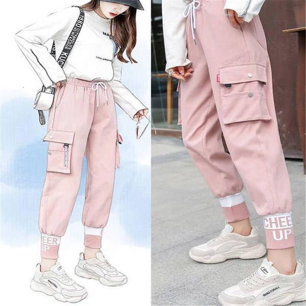 

pink cargo pants streetwear women casual pants with pocket lasdies patchwork pencil sweatpants cool autumn bottom korean pants, Black;white