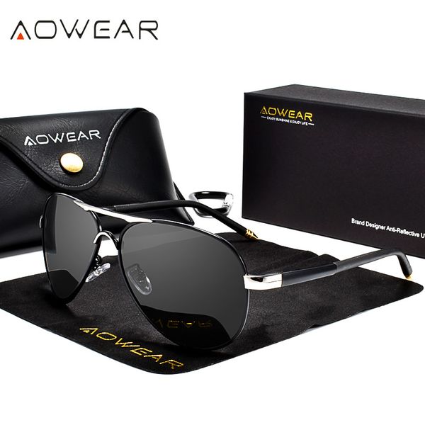 

aowear brand designer polarized sunglasses men aviation coating mirror sun glasses for man women oculos gafas lentes de sol