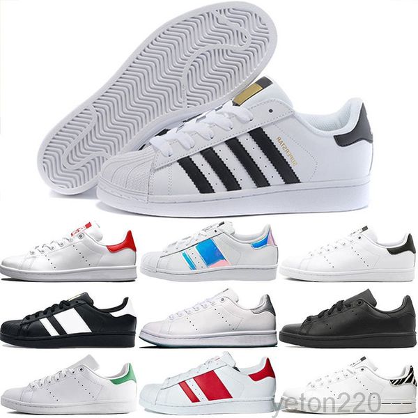 

big size eu36-46 men's shoes for women's shoes white shoe laser dazzle colour superstar shell head casual shoes dorp shipping xk5k, Black