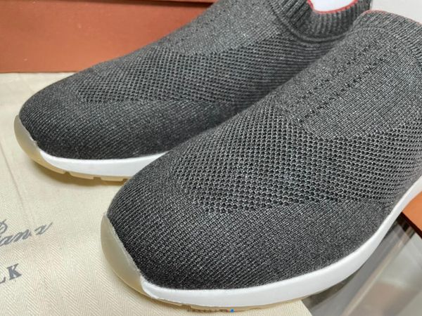 

new 2022 slip on mens loro casual walk shoes woollen knitting luxury designer lp socks shoe jogging sneakers hombre 38-46 dfno, Black