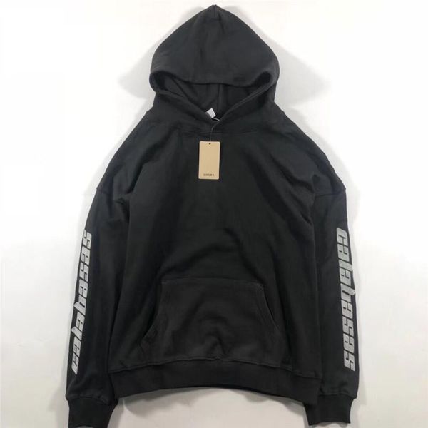 

season 5 men women embroidery calabasas hoodies 1:1 kanye west new arrived sweatshirts pullover season 5 hoodies, Black