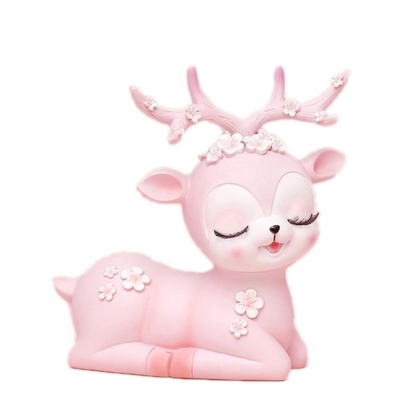 Creativo Plum Deer Salvadanaio Salvadanaio Moneta salvadanaio Carino Souvenir Regalo di compleanno per bambini Bambini Resina Animale Coin Box LJ201212