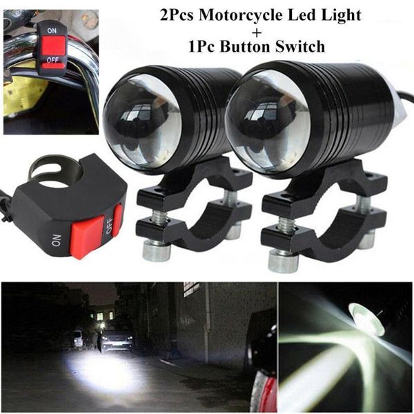 

2pcs bright motorcycle fog lights led headlight driving spot work lamp + switch1