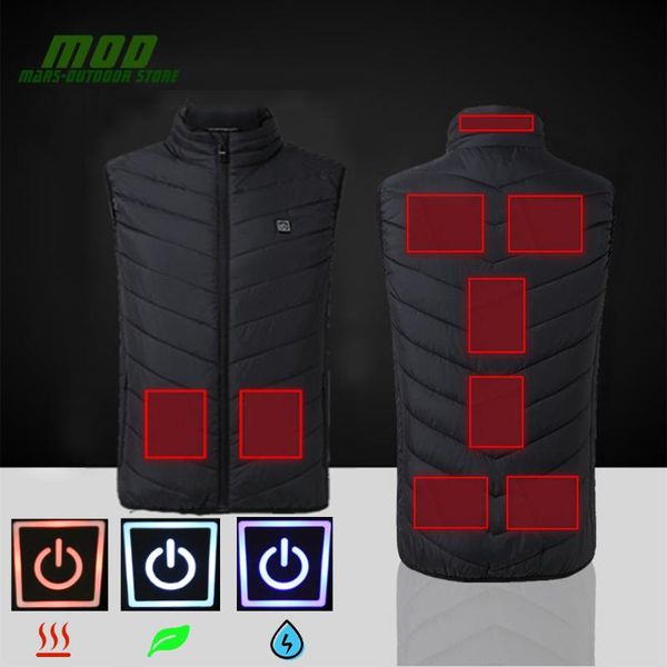

outdoor t-shirts mod winter 9 areas heated warm vest men women jacket fishing hunting tactical usb, Gray;blue