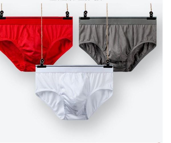 

low price 3 pcs/lots men's breathable cotton fashion u convex brief underwear (22.8, Black;white
