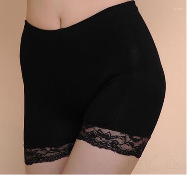 

new women ladies shorts spandex elastic lace pants safety short pants underwear white black1, Black;pink