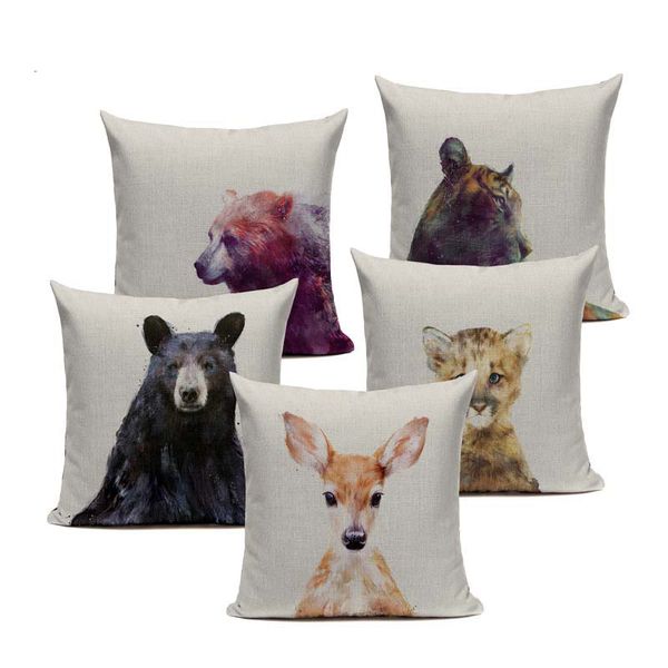 

cushions bunny bear lion animal cushions cover heart home decor linen pillow cover decorative car sofa throw pillow