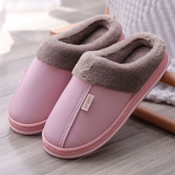 

mcckle women winter home slippers plush shoes non-slip soft warm house slipper indoor bedroom couples floor shoes comfort y201026, Black