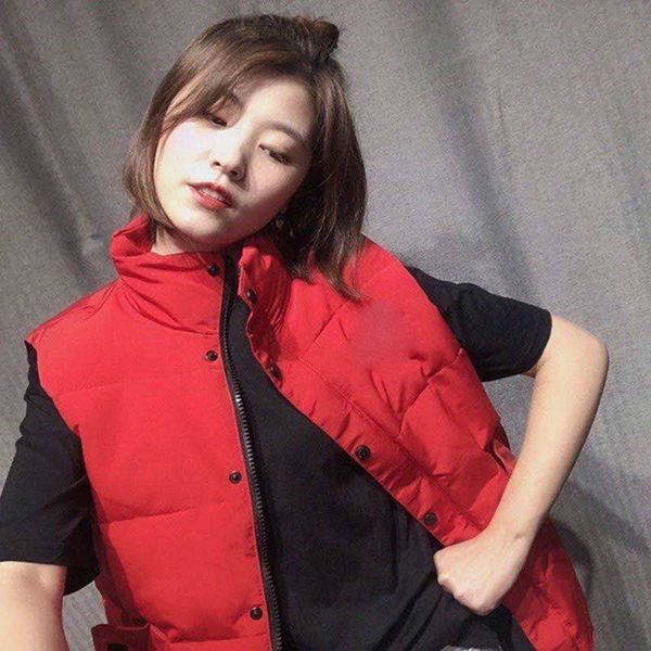 

20ss canada winter mens down jackets vest sleeveless outerwear hooded fourrure manteau down jacket vest coat hiver doudoune, Black