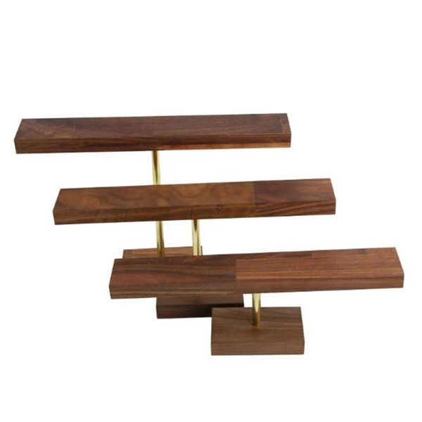 

jewelry pouches, bags t-shaped wooden base necklace bracelet display rack watch storage prop, Pink;blue